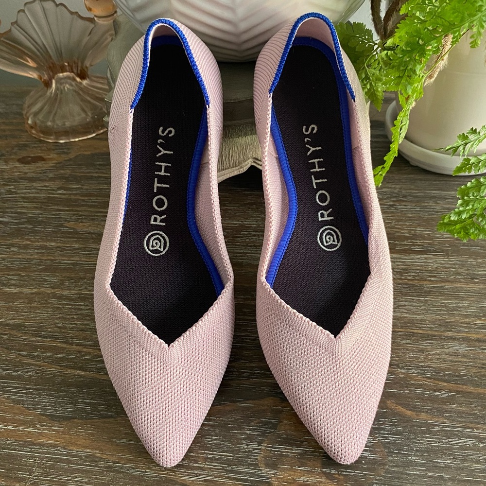 Rothy’s Petal Pink The Point Flats Slip On Shoe Womens 6.5 Light Pink